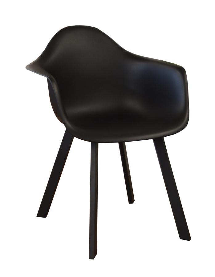 Lot de 4 fauteuils design Coque Jato - Alu/résine - Noir