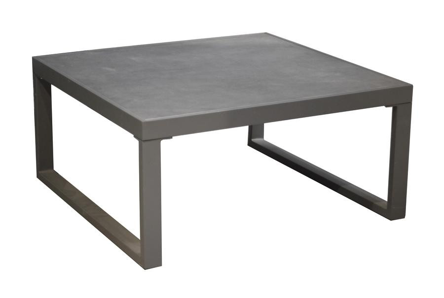 Table basse Manhattan - 82 x 82 cm - Alu/Céramique - Gris