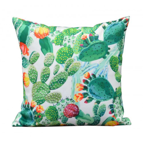 Lot de 2 coussins Motif - 45 x 45 cm - Cactus vert - PROLOISIRS