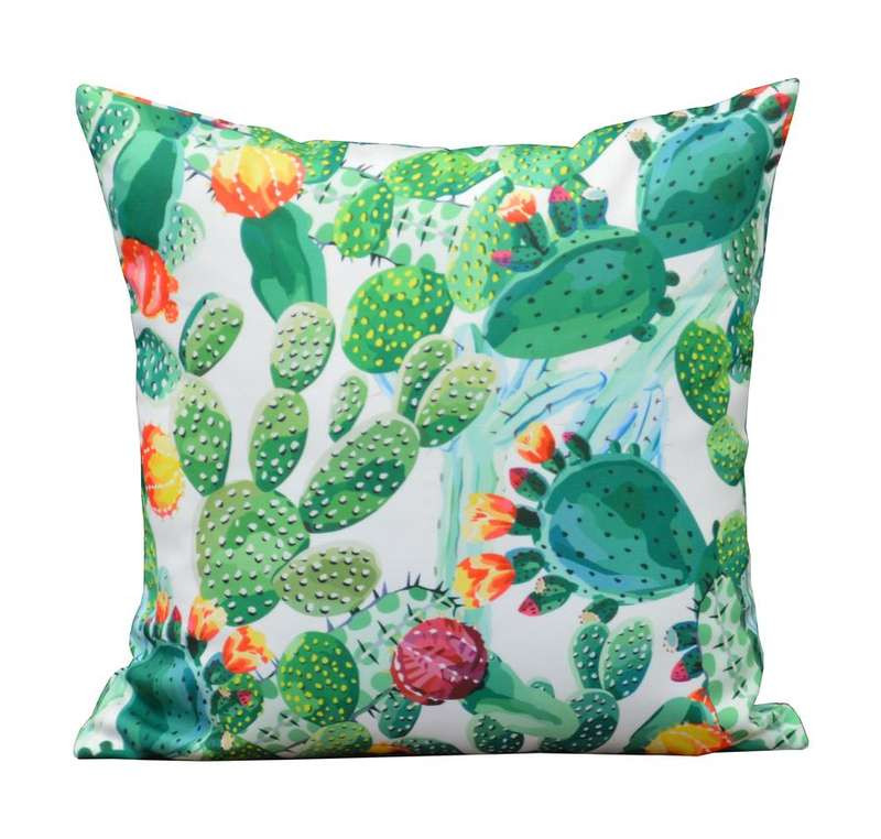 Lot de 2 coussins Motif - 45 x 45 cm - Cactus vert