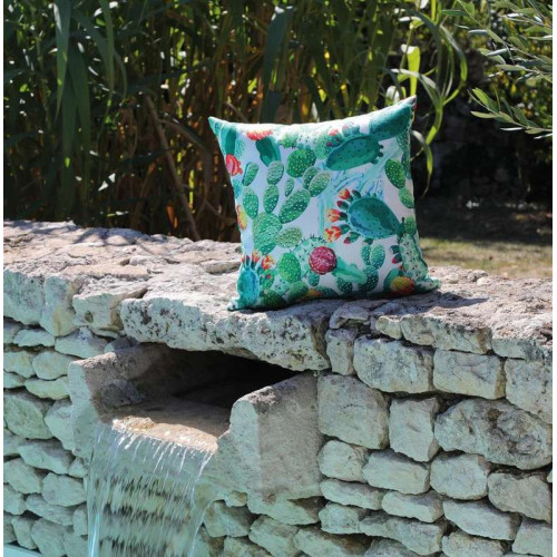 Lot de 2 coussins Motif - 45 x 45 cm - Cactus vert - PROLOISIRS