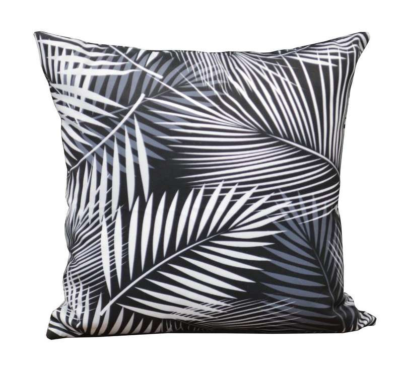 Lot de 2 coussins Motif - 45 x 45 cm - Palmier noir