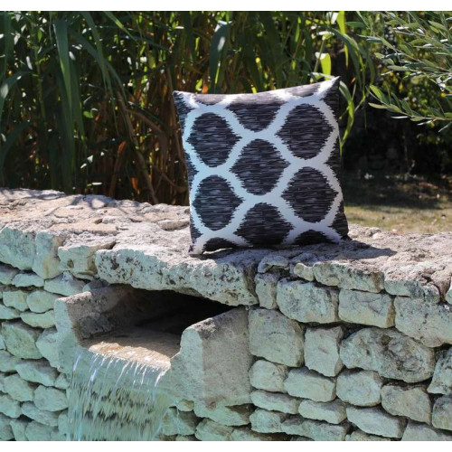 Lot de 2 coussins Motif - 45 x 45 cm - Losange noir - PROLOISIRS