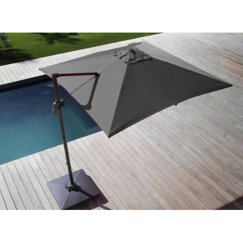 Parasol déporté 3x3m Roma - Gris / gris - PROLOISIRS