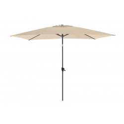 Parasol inclinable alu 300 x 200 cm / 6 baleines - Gris mat / ecru - PROLOISIRS