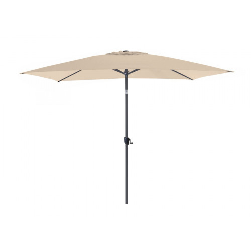 Parasol inclinable alu 300 x 200 cm / 6 baleines - Gris mat / ecru - PROLOISIRS
