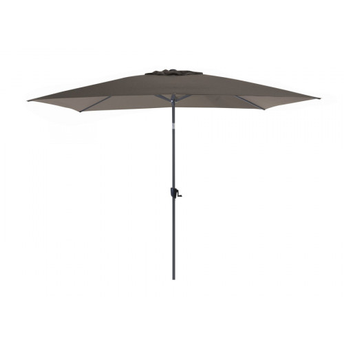 Parasol inclinable alu 300 x 200 cm / 6 baleines - Gris mat / taupe - PROLOISIRS