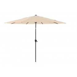 Parasol alu 300 cm / 8 baleines - manivelle - Gris mat / ecru - PROLOISIRS