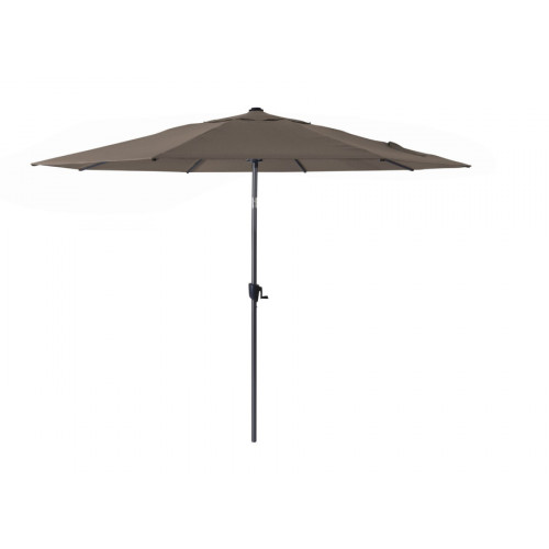 Parasol alu 300 cm / 8 baleines - manivelle - Gris mat / taupe - PROLOISIRS