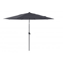 Parasol alu 300 cm / 8 baleines - manivelle - Gris mat / gris de marque PROLOISIRS, référence: J5429300