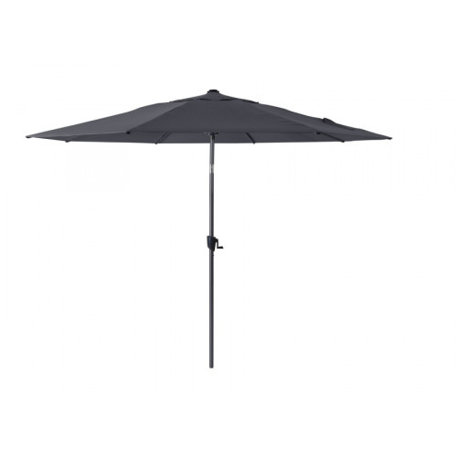 Parasol alu 300 cm / 8 baleines - manivelle - Gris mat / gris - PROLOISIRS