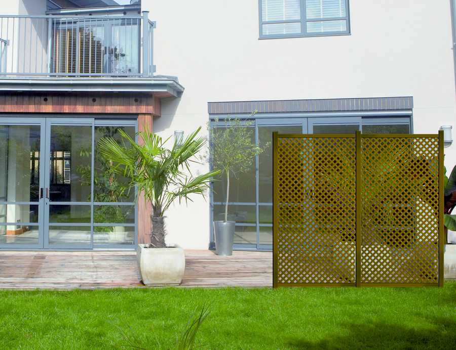 Panneau claustra décoratif - 1 x 2 m - Marron