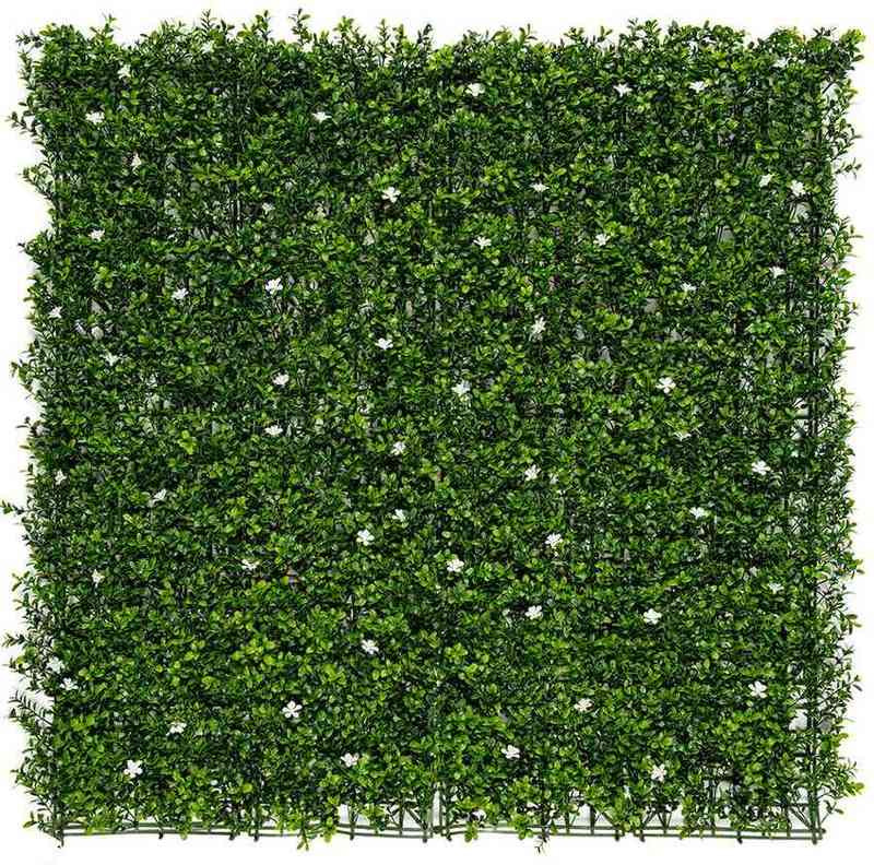 Panneau décoratif de feuillage synthétique - Imitation jasmin - 100 x 100 cm