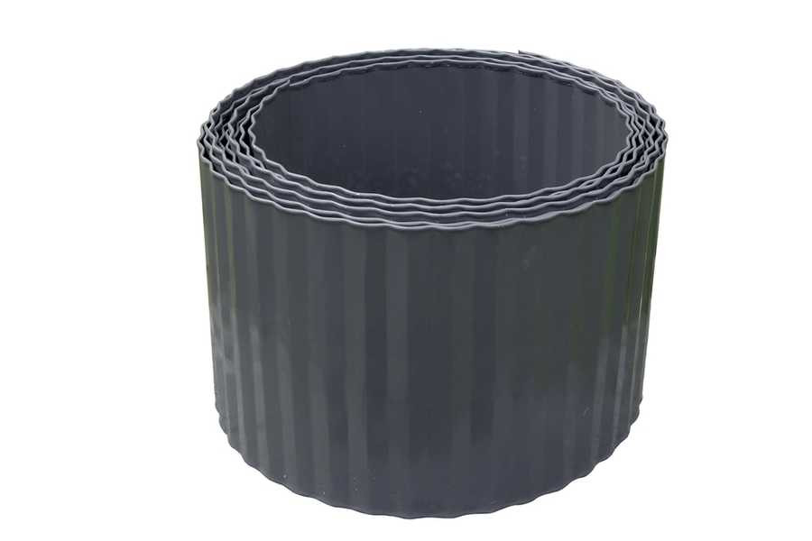 Bordure acier ondulé - 600 x H 14 cm - gris foncé