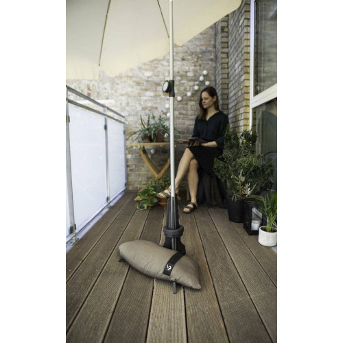 Pied pour parasol de balcon marron foncé - 25 Kg -  de Ø20 à 40 mm - Baser