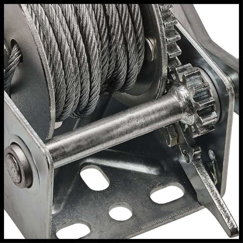 Fartools Treuil de halage à manivelle tout acier, charge maxi 450Kg, rapport transmission 4.2