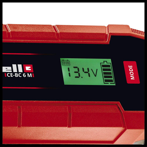 Chargeur de batterie CE-BC 6 M – 12 V – charge intelligente avec écran LCD, modes hiver, reconditionnement et alimentation - EINHELL 