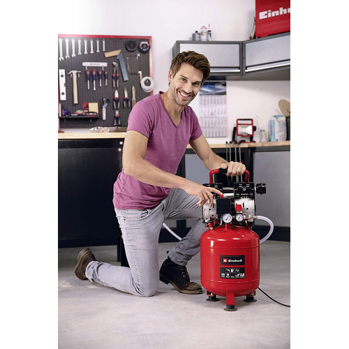 Compresseur silencieux TE-AC 24 Silent – 24 L – 8 bar – 57 dB – moteur sans huile 750 W - EINHELL 