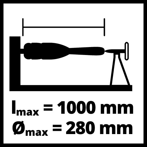 Tour à bois TC-WW 1000/1 – 400 W – longueur entre pointes 1000 mm – Ø de tournage 280 mm – 4 vitesses - EINHELL 