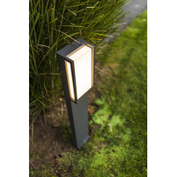 Borne Gris Foncé QUBO, LED Intégrée, 18W, 1100 lumens, 3000K, IP54, 230V, Classe I - CALI