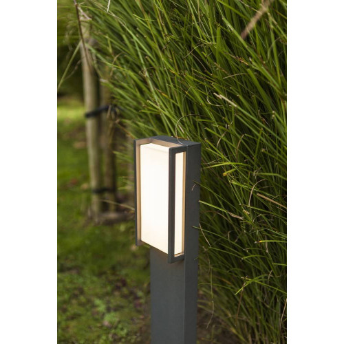 Borne Gris Foncé QUBO, LED Intégrée, 18W, 1100 lumens, 3000K, IP54, 230V, Classe I - CALI