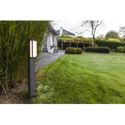 Borne Gris Foncé QUBO, LED Intégrée, 18W, 1100 lumens, 3000K, IP54, 230V, Classe I - CALI