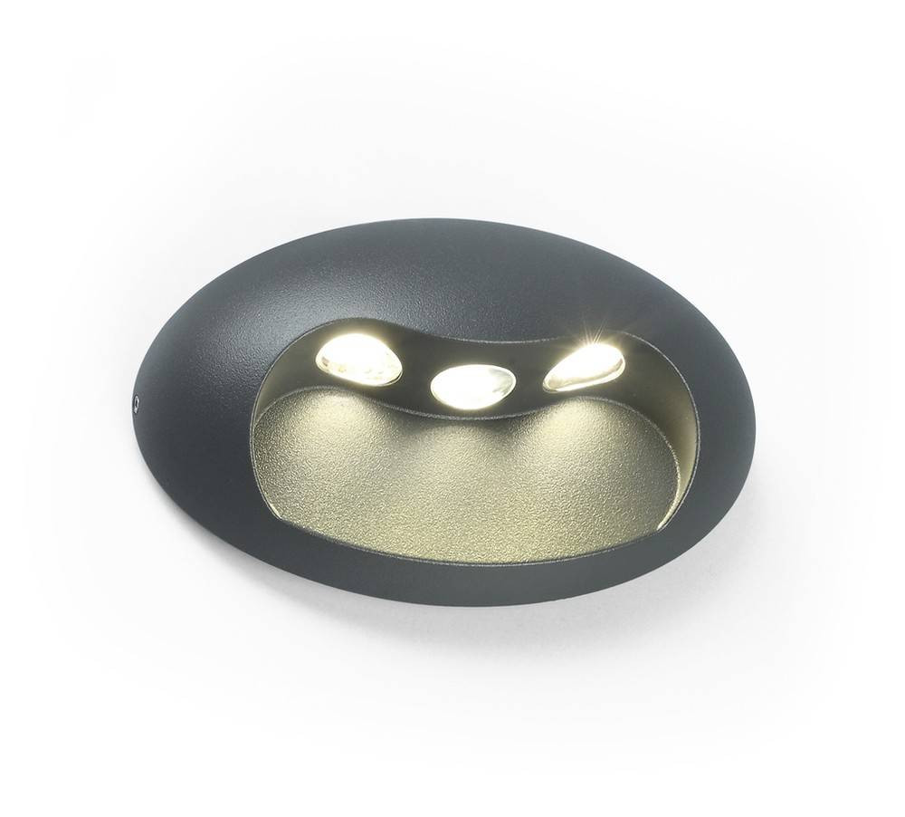 Applique Gris Foncé EYES, LED Intégrée, 9W, 370 lumens, 4000K, IP54, 230V, Classe I