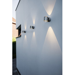 Applique Acier Brossé CRYSTAL, LED Intégrée, 10W, 660 lumens, 3000K, IP44, 230V, Classe I - CALI