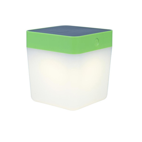 Lampe à poser Verte TABLE CUBE, LED Intégrée, 1W, 100 lumens, 3000K, IP44, SOLAIRE, Classe III - CALI