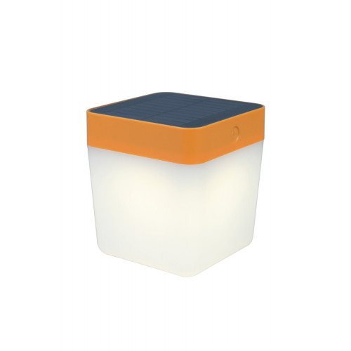 Lampe à poser Orange TABLE CUBE, LED Intégrée, 1W, 100 lumens, 3000K, IP44, SOLAIRE, Classe III - CALI