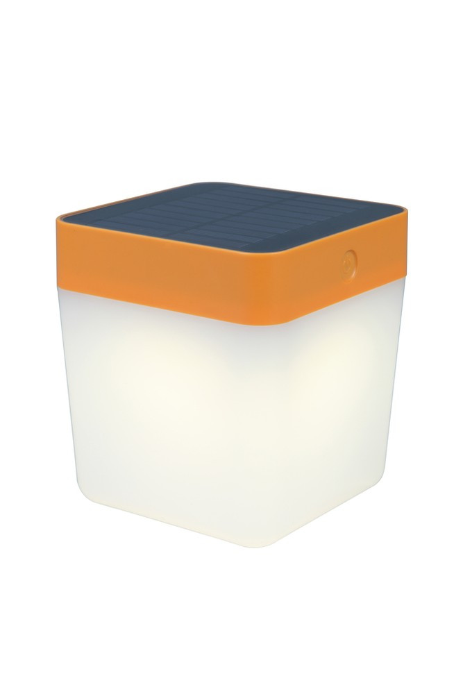 Lampe à poser Orange TABLE CUBE, LED Intégrée, 1W, 100 lumens, 3000K, IP44, SOLAIRE, Classe III