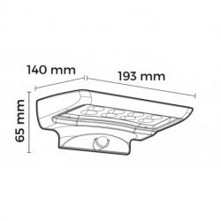 Applique Noire TIGRE, LED Intégrée, 300 lumens, 6000K, IP44, SOLAIRE, Classe III - CALI