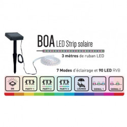Guirlande Transparente BOA, LED Intégrée, 30 lumens, RGB, IP44, SOLAIRE, Classe III - CALI