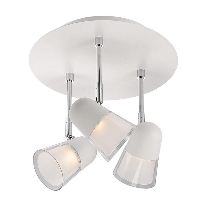 Plafonnier Blanc Arles, LED Intégrée, 3x 3W, IP20, 230V, Classe I