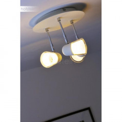 Plafonnier Blanc Arles sur base, LED Intégrée, 3x 3W, IP20, 230V, Classe I - CALI