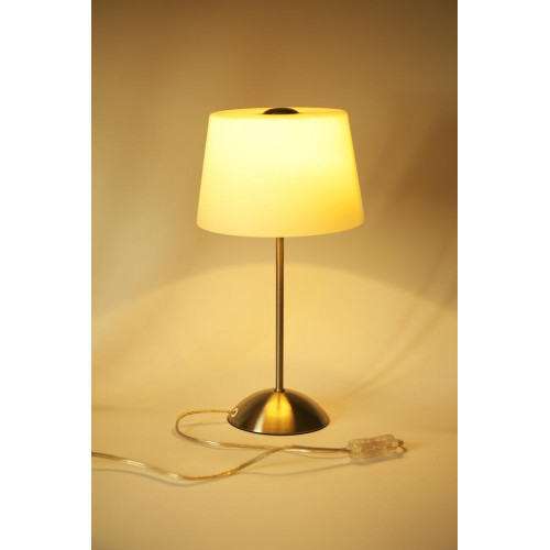 Lampe à poser Acier Brossé Tokio, E14, 40W, IP20, 230V - CALI