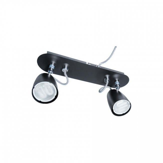 Applique Noire Nomat, Gu10, 2x 35W, IP20, 230V, Classe II