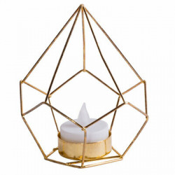 Lampe à poser Dorée Luca Gold Cage, LED, IP20, 1 bougie Led 3V, Classe III - CALI