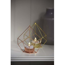 Lampe à poser Cuivre Luca Rosa Cage, LED, IP20, 1 bougie Led 3V, Classe III - CALI
