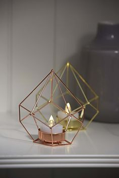 Lampe à poser Cuivre Luca Rosa Cage, LED, IP20, 1 bougie Led 3V, Classe III