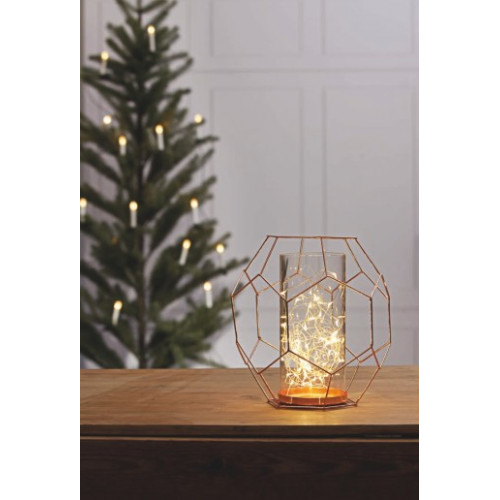 Lampe à poser Cuivre Gavin Cage, LED, IP20, 30 Leds, 2x AAA battery, 4.5V, Classe III - CALI