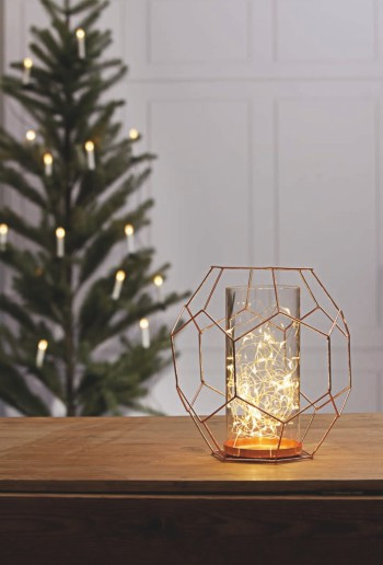 Lampe à poser Cuivre Gavin Cage, LED, IP20, 30 Leds, 2x AAA battery, 4.5V, Classe III