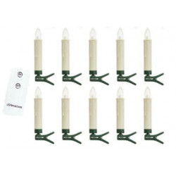 Spot à Pince Noir/Blanc Morgan, LED, IP20, 10 bougies Led + télécommande, 10x AA battery, 24V, Classe III - CALI