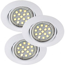 Spot Encastrable Blanc Triton LED SMD, Gu10, 3x 3W, IP23, 230V, Classe II - CALI