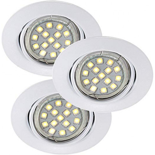 Spot Encastrable Blanc Triton LED SMD, Gu10, 3x 3W, IP23, 230V, Classe II - CALI