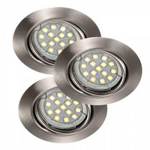 Spot Encastrable Acier Brossé Triton LED SMD, Gu10, 3x 3W, IP23, 230V, Classe II - CALI