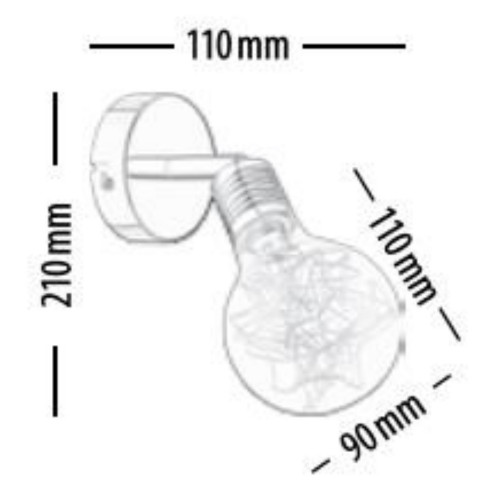 Applique Filaments Cuivre, 1x G9-28W , IP20, 230V, Classe I - Britop