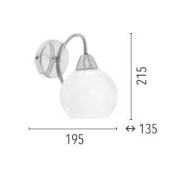 Applique Satin/Blanc Pavia, 1xE27 Max 60W , IP20, 230V AC, Classe I - Spot-Light