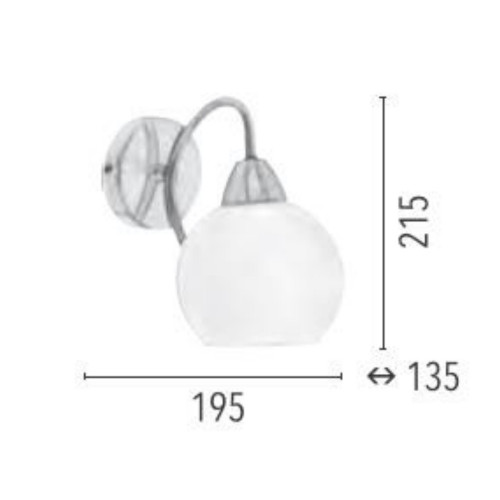 Applique Satin/Blanc Pavia, 1xE27 Max 60W , IP20, 230V AC, Classe I - Spot-Light