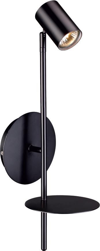 Applique Noire Rogna, 1x GU10-Max.50W, IP20, 230V, Classe I